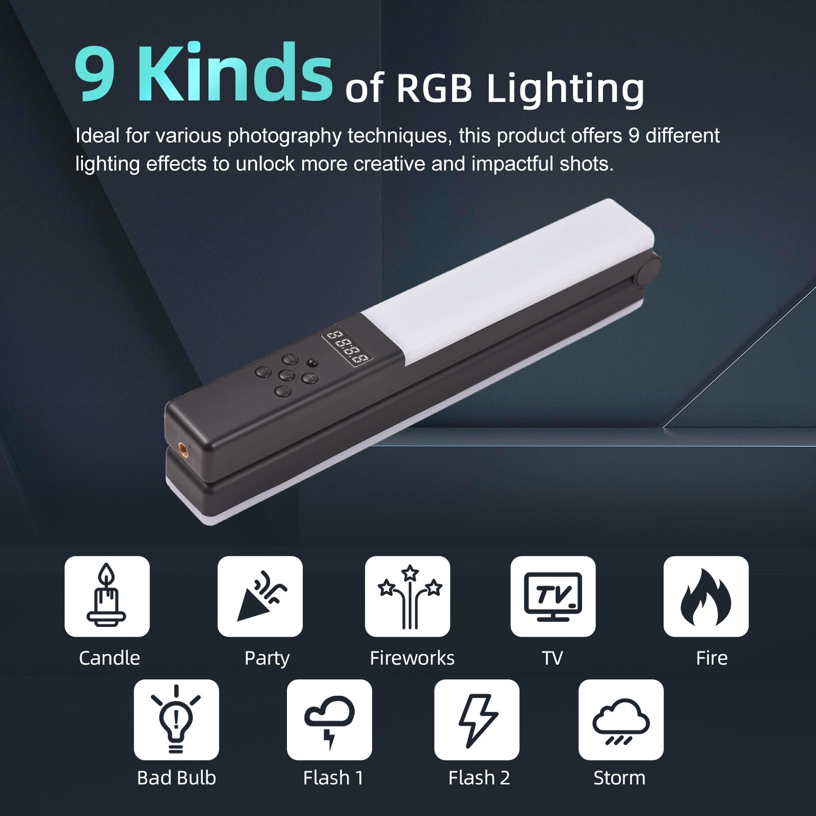 Amazon | 20W RGBビデオ バーライト 撮影用 ビデオカメラ用棒型 3200K